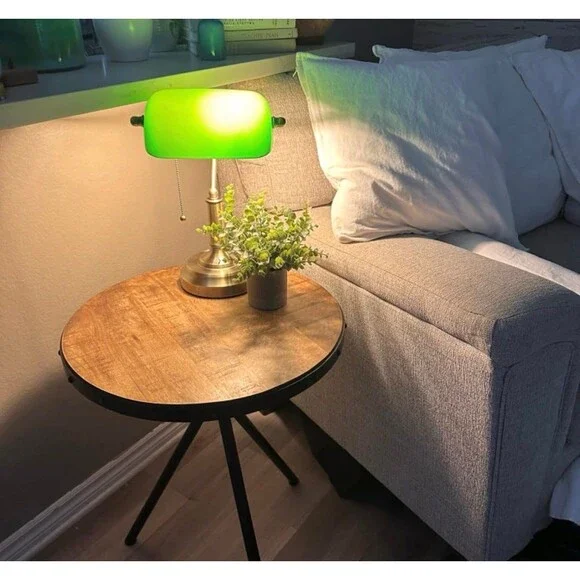 NEW Green Banker’s Lamp - Vintage Style with Glass Shade - Picture 2 of 3